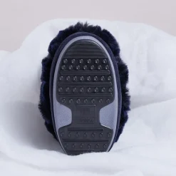 Moon Boot Bottines|Boots Après-ski en Velours de Cuir et fausse fourrure Soft Fur bleu foncé