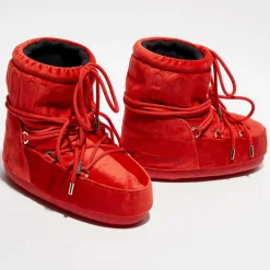 Moon Boot Bottines|Boots Après-ski en Velours Mars rouges