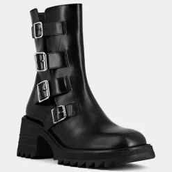 Jonak Bottines|Boots en Cuir Dovily noires - Talon 6.5 cm