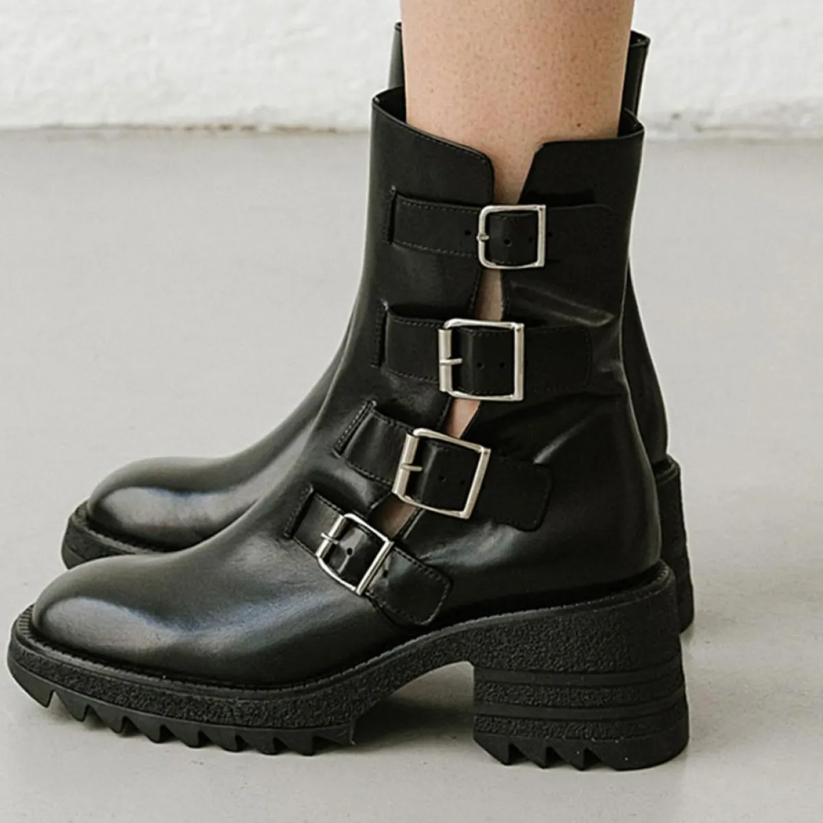 Jonak Bottines|Boots en Cuir Dovily noires - Talon 6.5 cm