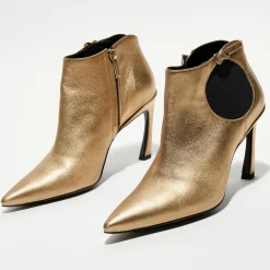 Free Lance Bottines|Boots en Cuir Lune dorées - Talon 8.5 cm