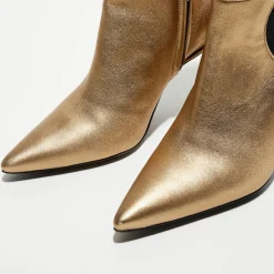 Free Lance Bottines|Boots en Cuir Lune dorées - Talon 8.5 cm