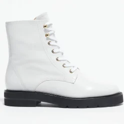 Stuart Weitzman Bottines|Boots en Cuir Mila Lift blanches