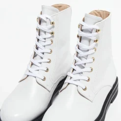 Stuart Weitzman Bottines|Boots en Cuir Mila Lift blanches