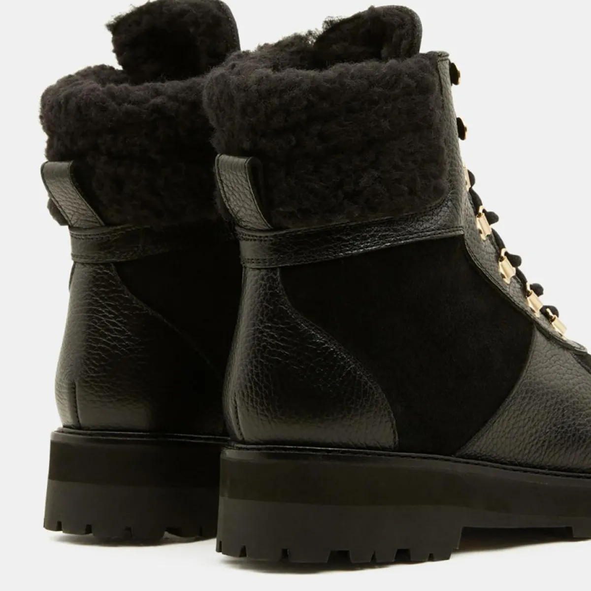 Flattered Bottines|Boots en Cuir Mountain Lacet noires