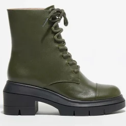 Stuart Weitzman Bottines|Boots en Cuir Nisha kaki - Talon 7,5 cm