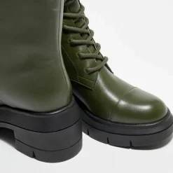 Stuart Weitzman Bottines|Boots en Cuir Nisha kaki - Talon 7,5 cm