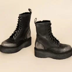 Jonak Bottines|Boots en Cuir Romy effet usé grises - Talon 6 cm