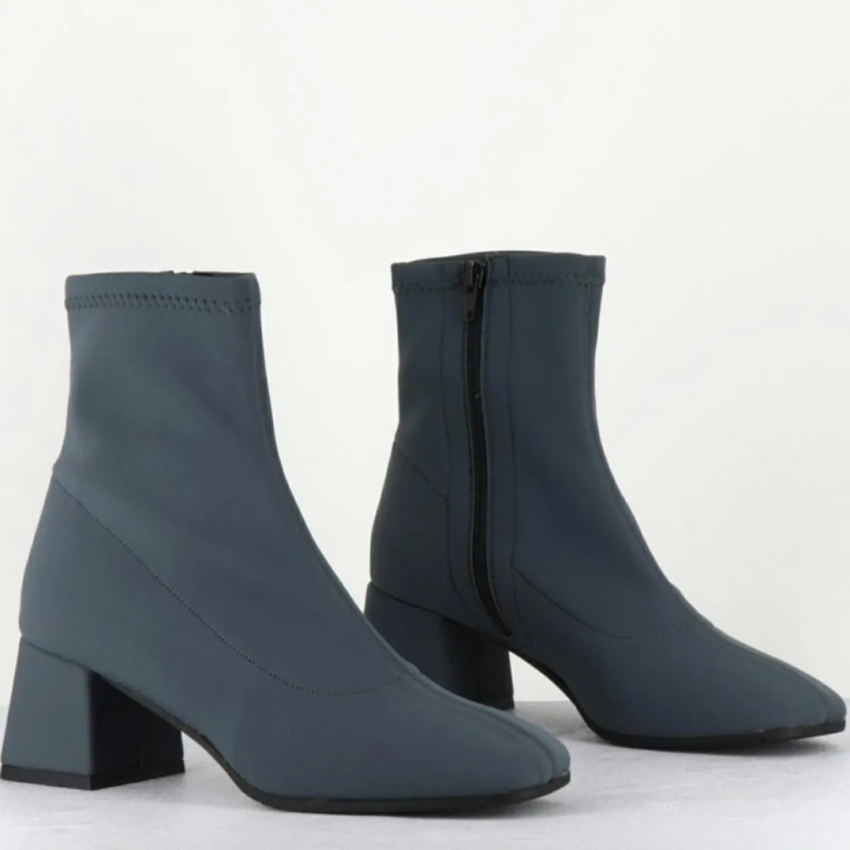 Garrice Bottines|Boots en Cuir vare grises - Talon : 6cm