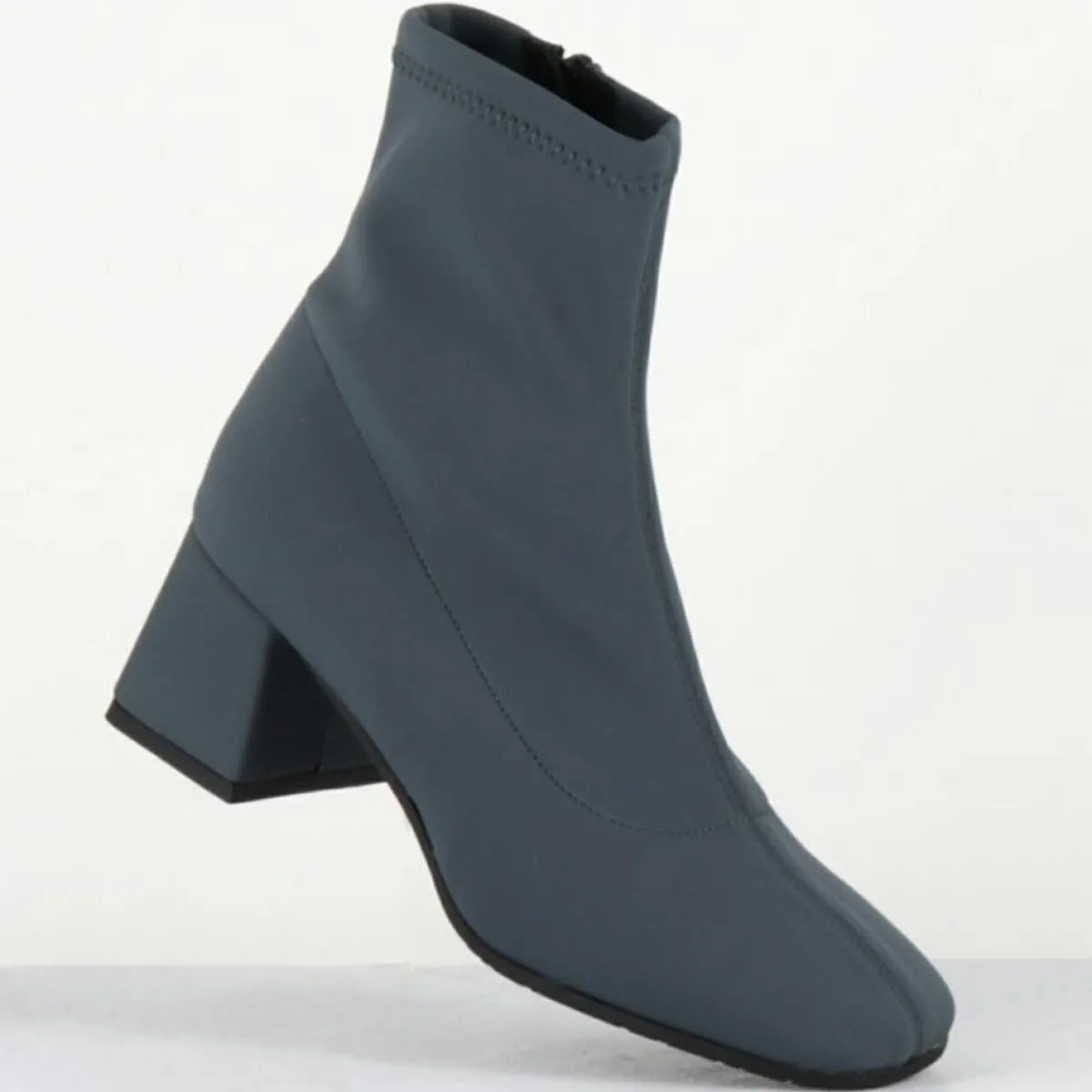 Garrice Bottines|Boots en Cuir vare grises - Talon : 6cm