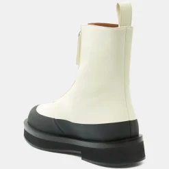 Neous Bottines|Boots en Cuir Zip écrues