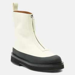 Neous Bottines|Boots en Cuir Zip écrues