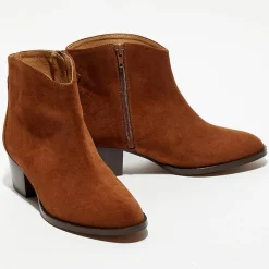 Apologie Bottines|Boots en Velours de Cuir Nina marron
