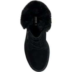 Geox Bottines|Boots en Velours de Cuir Damiana noires - Talon 6.5 cm