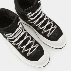 Diemme Bottines|Boots en Velours de Cuir Roccia noir/blanc