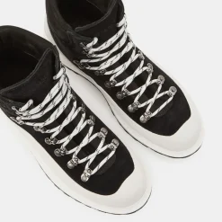 Diemme Bottines|Boots en Velours de Cuir Roccia noir/blanc