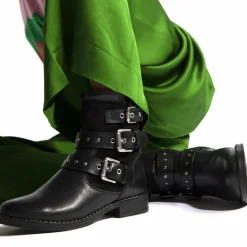 Cosmoparis Bottines|Boots fourrées en Cuir et Velours de Cuir Fitelo noires