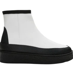 Flattered Bottines|Boots fourrées Laine en Cuir Aria blanches