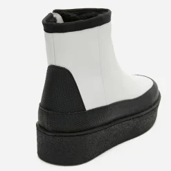 Flattered Bottines|Boots fourrées Laine en Cuir Aria blanches