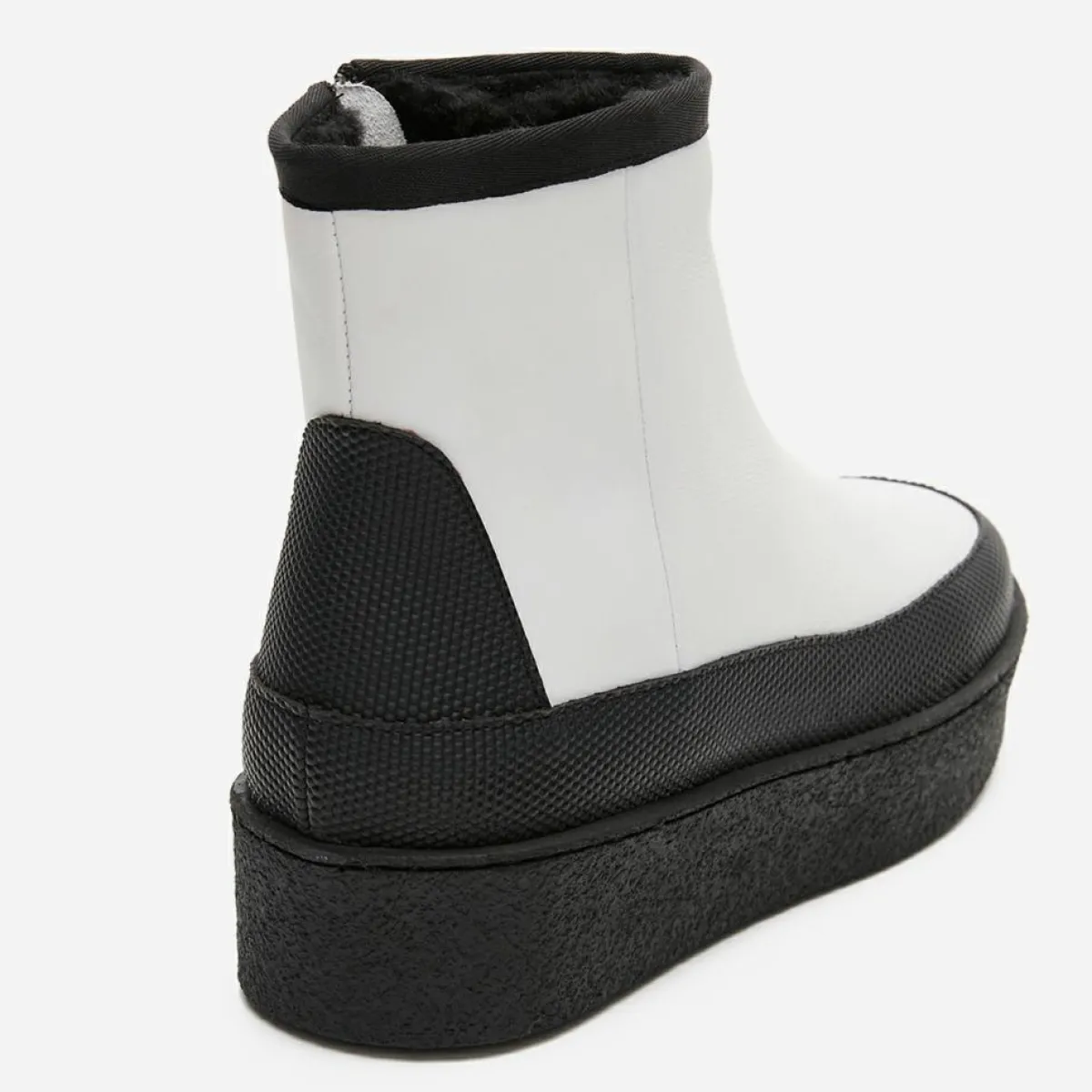 Flattered Bottines|Boots fourrées Laine en Cuir Aria blanches