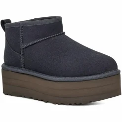 Ugg Bottines|Boots fourrées Laine en Velours de Cuir Classic Mini Platform marine