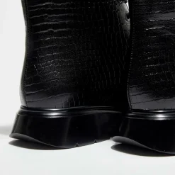 Stuart Weitzman Bottines|Boots McKenzee effet reptile noires