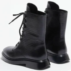 Stuart Weitzman Bottines|Boots McKenzee effet reptile noires