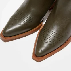 Apologie Bottines|Boots santiags en Cuir Lila kaki - Talon 7,5 cm