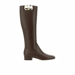 Valentino Garavani Bottes|Bottes en cuir à logo marron