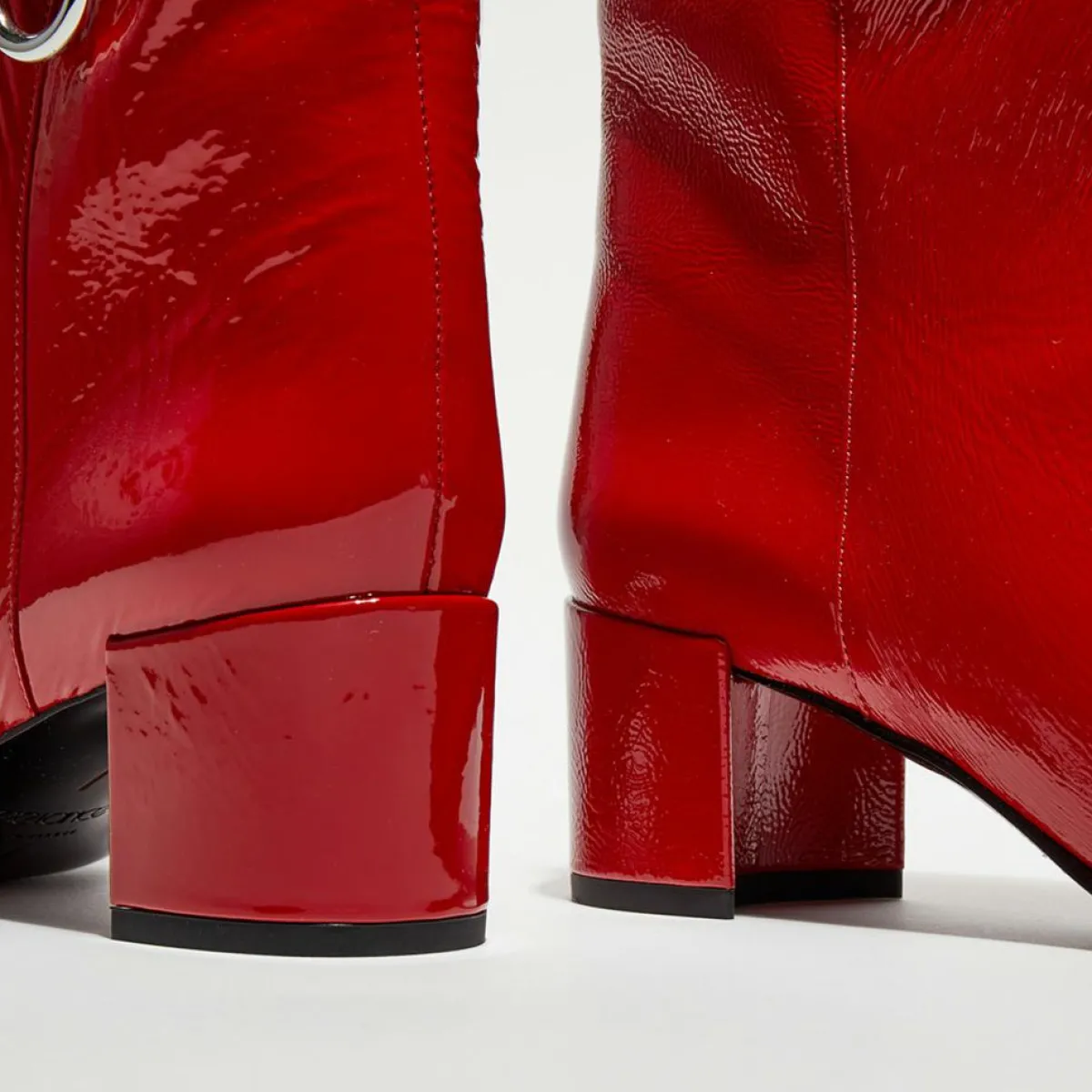 Free Lance Bottes|Bottes en Cuir Billi à multiples zips bordeaux - Talon 5 cm