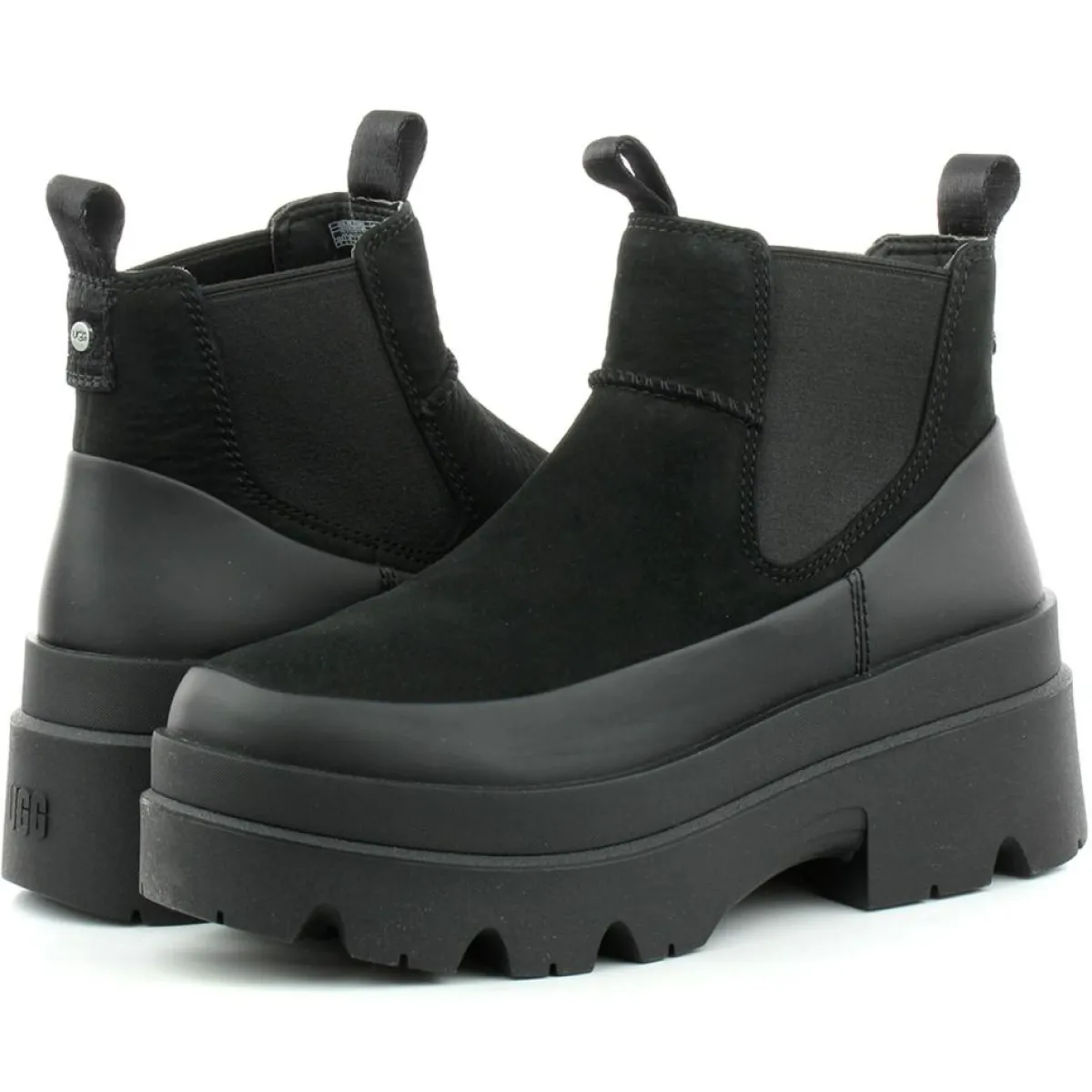 Ugg Bottines|Bottes en Cuir Brisbane Chelsea noires - Talon 6.3 cm