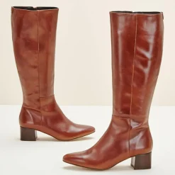 Cosmoparis Bottes|Bottes en Cuir Carlotine Cognac