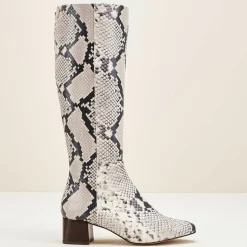 Cosmoparis Bottes|Bottes en Cuir Carlotine façon animal gris/noir