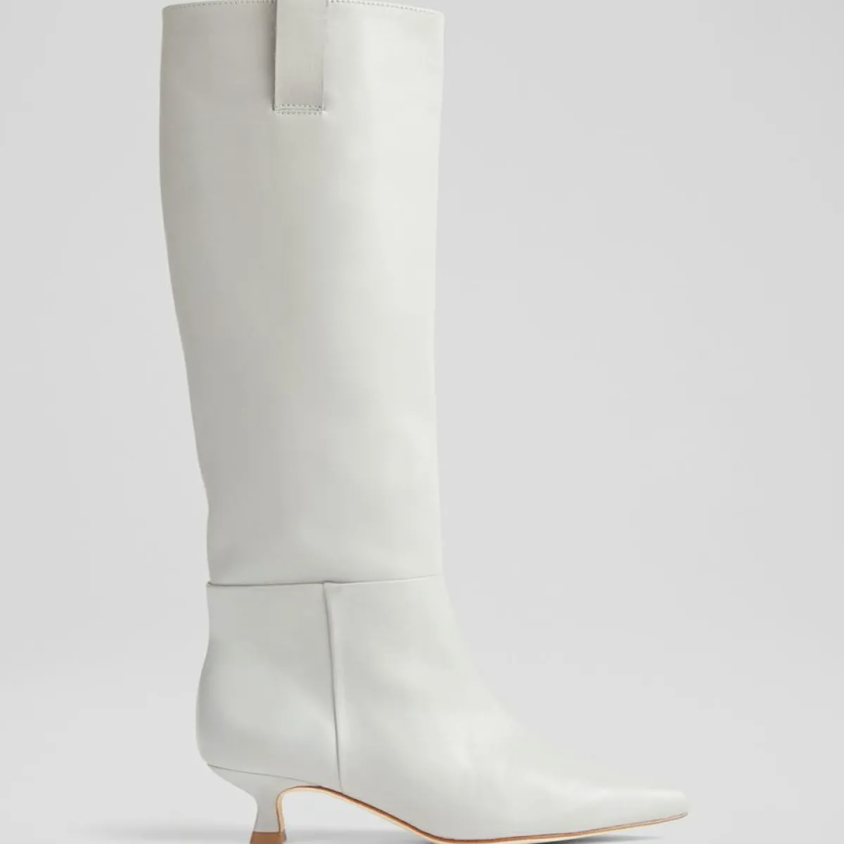 L.K. Bennett Bottes|Bottes en Cuir Eden gris clair - Talon 4,5 cm