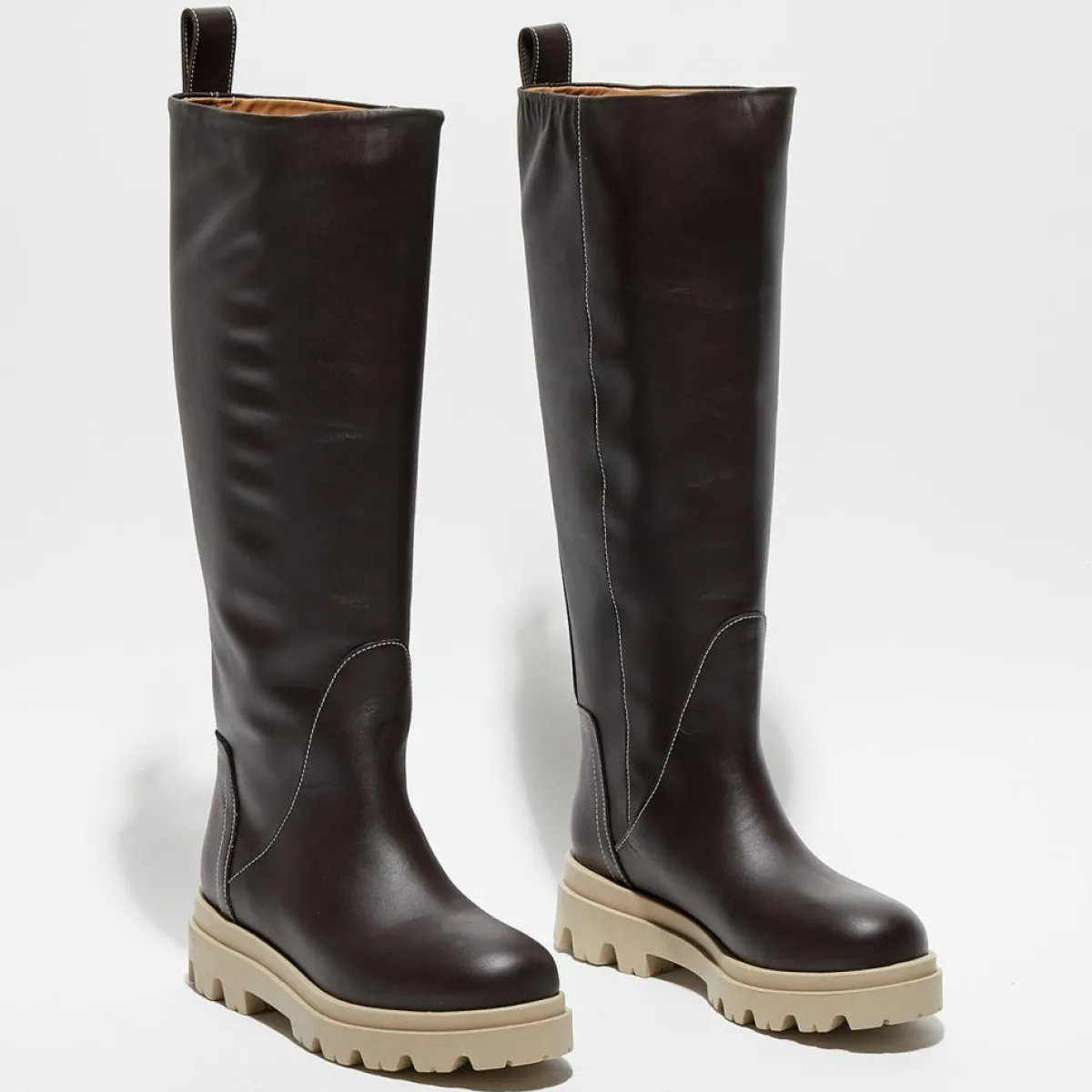 Flattered Bottes|Bottes en Cuir Luna marron foncé