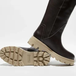 Flattered Bottes|Bottes en Cuir Luna marron foncé