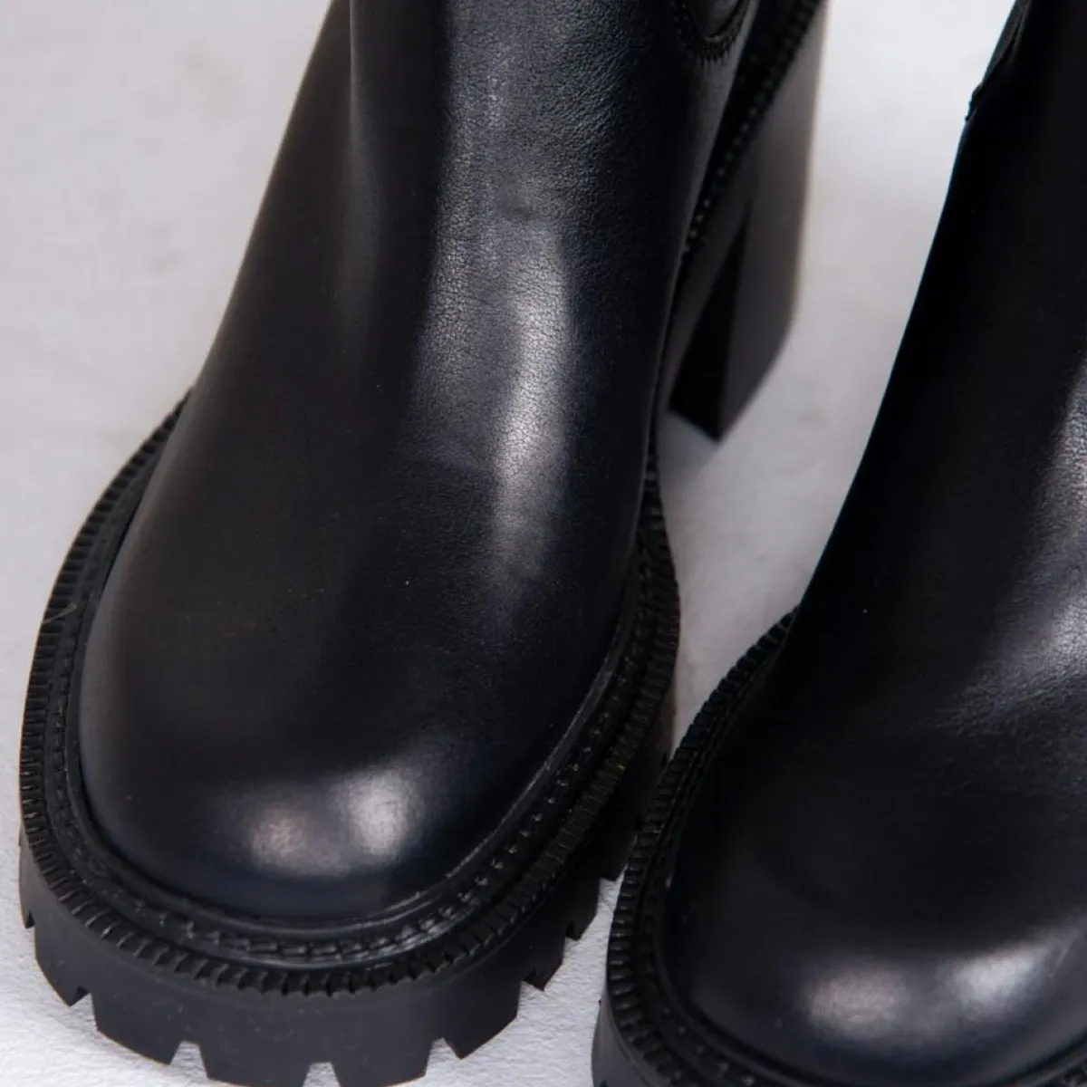 Vic Matie Bottes|Bottes en Cuir noires - Talon 8 cm