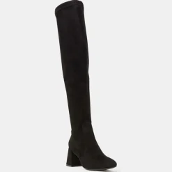 Galeries Lafayette Bottines|Bottes en Cuir stretch noires - Talon 7 cm