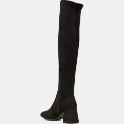 Galeries Lafayette Bottines|Bottes en Cuir stretch noires - Talon 7 cm