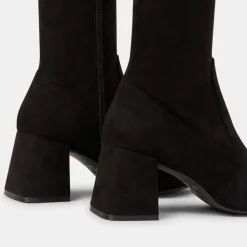 Galeries Lafayette Bottines|Bottes en Cuir stretch noires - Talon 7 cm