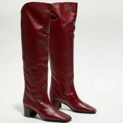Free Lance Bottes|Bottes en Cuir Tessa bordeaux - Talon 5 cm