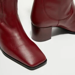 Free Lance Bottes|Bottes en Cuir Tessa bordeaux - Talon 5 cm