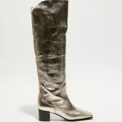 Free Lance Bottes|Bottes en Cuir Tessa champagne - Talon 5 cm