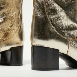 Free Lance Bottes|Bottes en Cuir Tessa champagne - Talon 5 cm