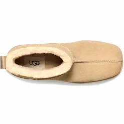 Ugg Bottines|Bottes en Velours de Cuir New Heights Platform Mini beiges - Talon 11,4 cm