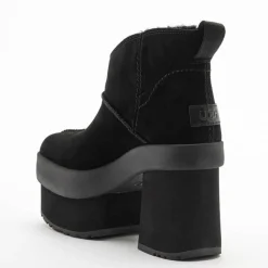 Ugg Bottines|Bottes en Velours de Cuir New Heights Platform Mini noires - Talon 11,4 cm