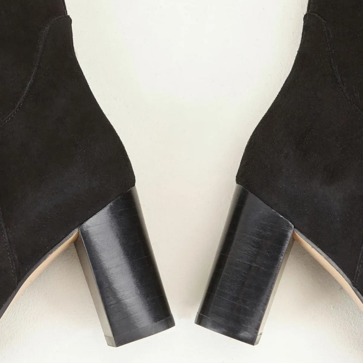 Cosmoparis Bottes|Bottes en Velours de Cuir Cavanna noires - Talon 7 cm