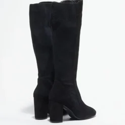Stuart Weitzman Bottes|Bottes en Velours de Cuir & Textile Livia noires - Talon 8,5 cm
