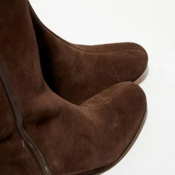 Apologie Bottes|Bottes en Velours de Cuir Lara marron - Talon 8 cm