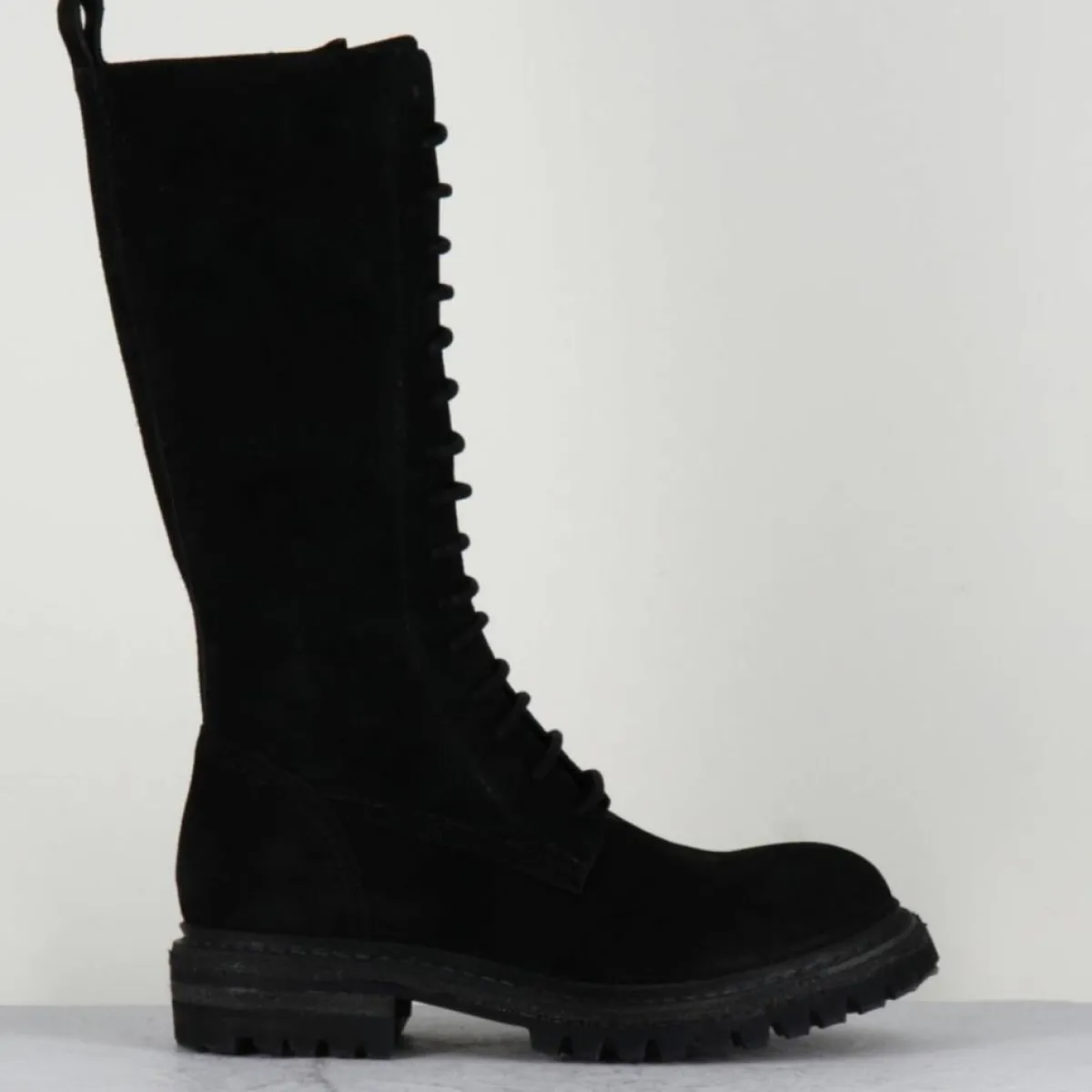 Del Carlo Bottes|Bottes en Velours de Cuir Granada noires